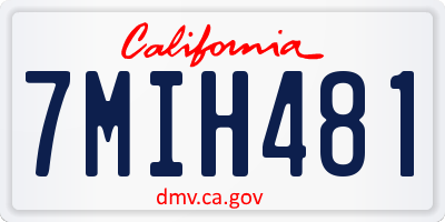 CA license plate 7MIH481