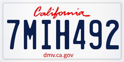CA license plate 7MIH492