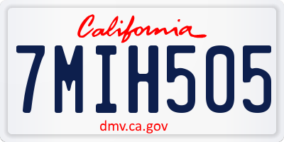 CA license plate 7MIH505