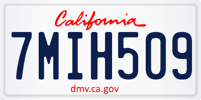 CA license plate 7MIH509