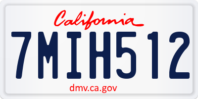 CA license plate 7MIH512