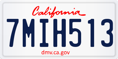 CA license plate 7MIH513