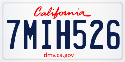 CA license plate 7MIH526