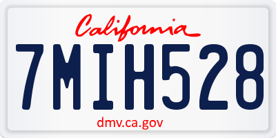 CA license plate 7MIH528