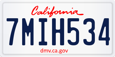 CA license plate 7MIH534