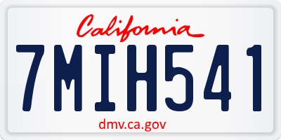 CA license plate 7MIH541