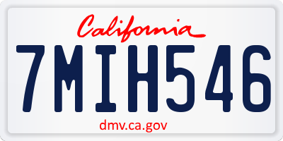 CA license plate 7MIH546