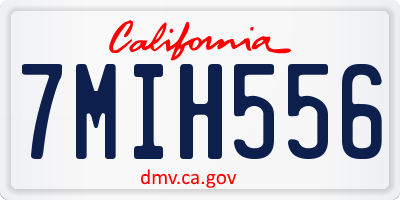 CA license plate 7MIH556