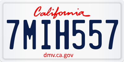 CA license plate 7MIH557