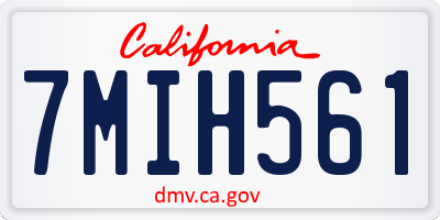 CA license plate 7MIH561