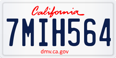 CA license plate 7MIH564