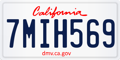 CA license plate 7MIH569
