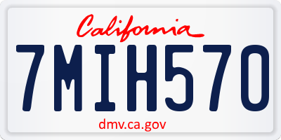CA license plate 7MIH570
