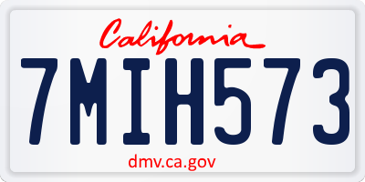 CA license plate 7MIH573