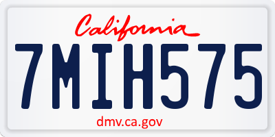 CA license plate 7MIH575