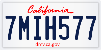 CA license plate 7MIH577