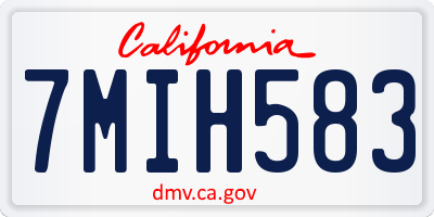 CA license plate 7MIH583