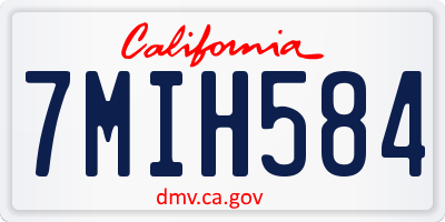 CA license plate 7MIH584
