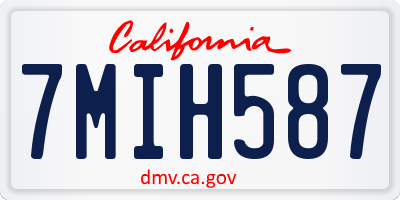 CA license plate 7MIH587