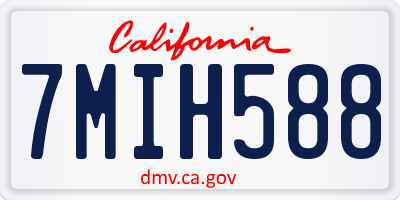 CA license plate 7MIH588