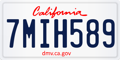 CA license plate 7MIH589