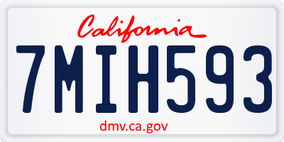 CA license plate 7MIH593