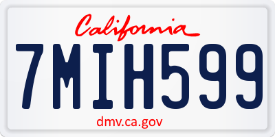 CA license plate 7MIH599