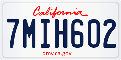 CA license plate 7MIH602