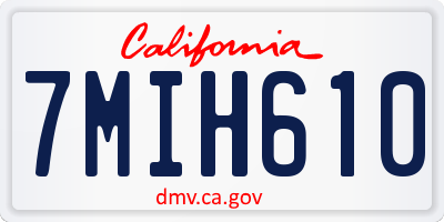 CA license plate 7MIH610