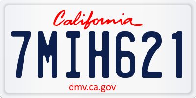 CA license plate 7MIH621