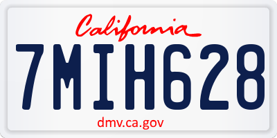 CA license plate 7MIH628
