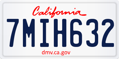 CA license plate 7MIH632