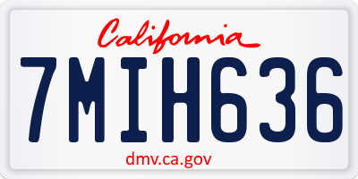 CA license plate 7MIH636