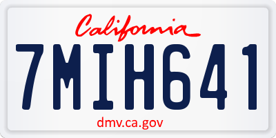 CA license plate 7MIH641