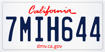 CA license plate 7MIH644