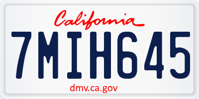 CA license plate 7MIH645