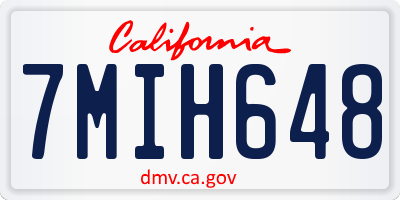 CA license plate 7MIH648