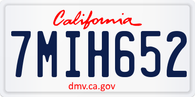 CA license plate 7MIH652