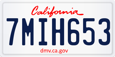 CA license plate 7MIH653