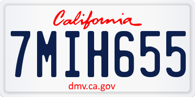 CA license plate 7MIH655