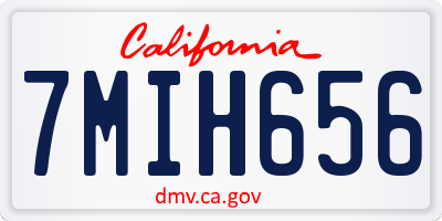 CA license plate 7MIH656