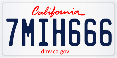 CA license plate 7MIH666