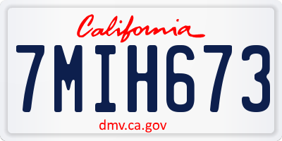 CA license plate 7MIH673