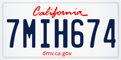 CA license plate 7MIH674