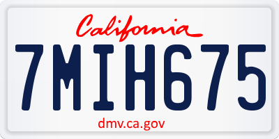 CA license plate 7MIH675