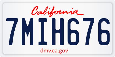 CA license plate 7MIH676