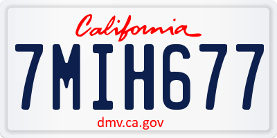 CA license plate 7MIH677