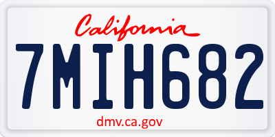 CA license plate 7MIH682
