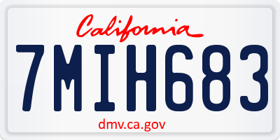 CA license plate 7MIH683