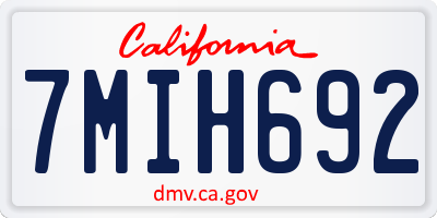 CA license plate 7MIH692